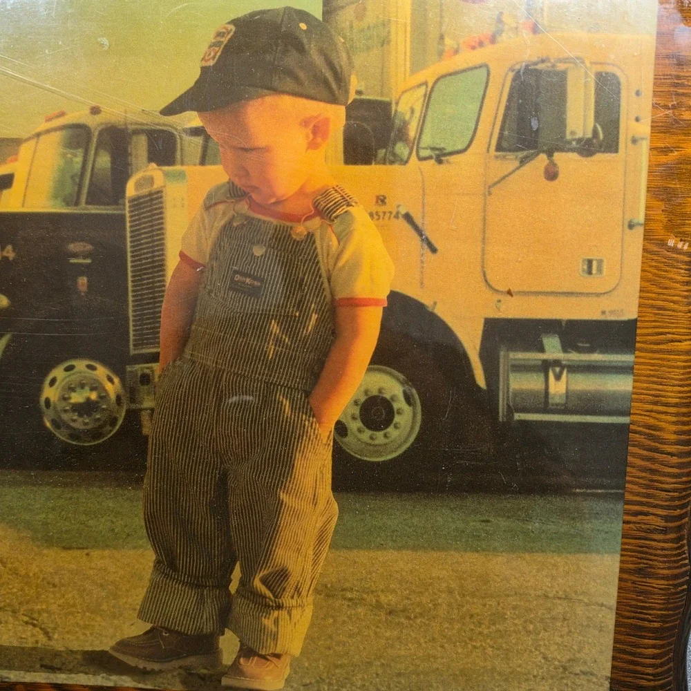 Vintage OshKosh B'Gosh Trucking Wall Plaque Large‎ Wood Decoupage Art